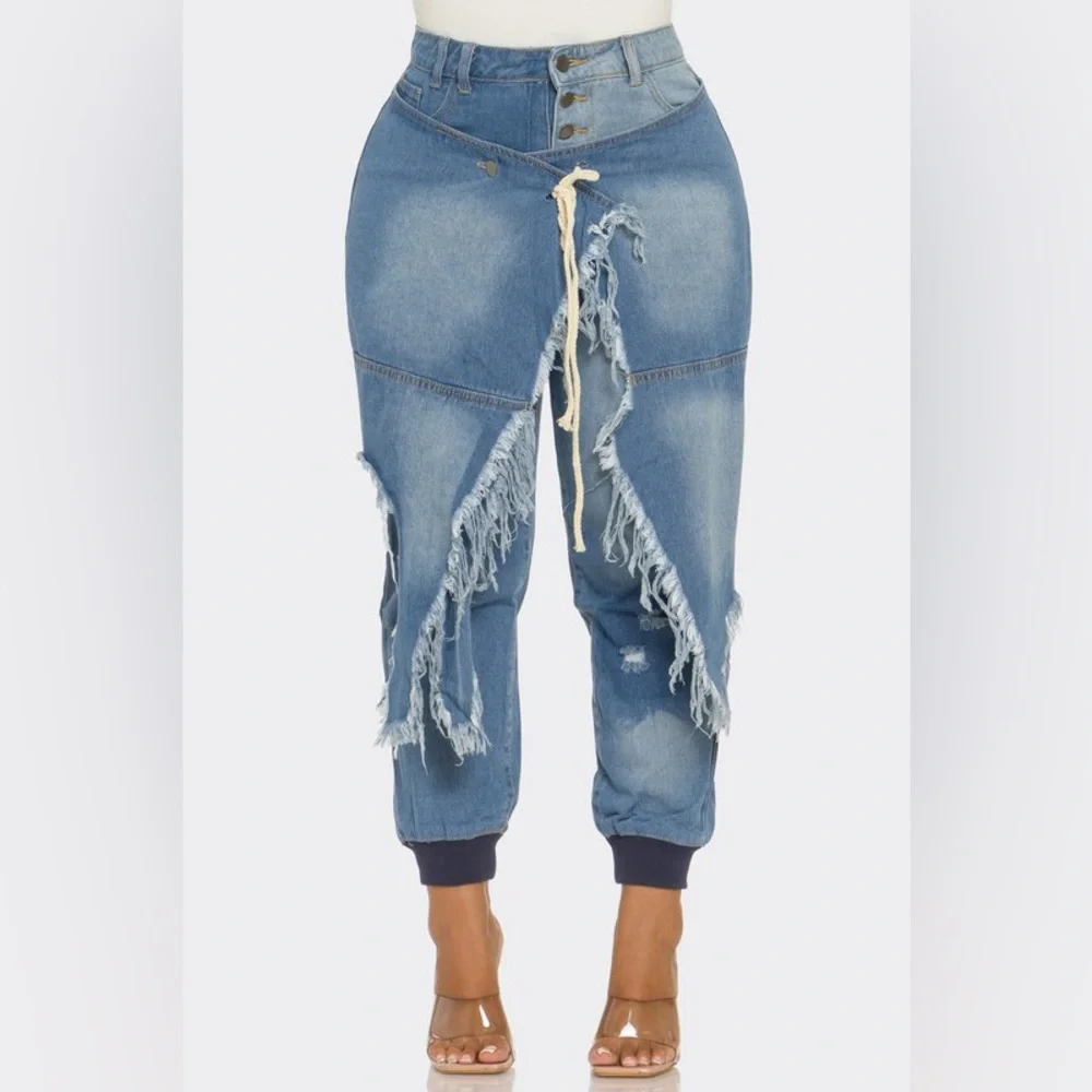 #06 Drama Denim Joggers-LAST ONE - Picture 1 of 5